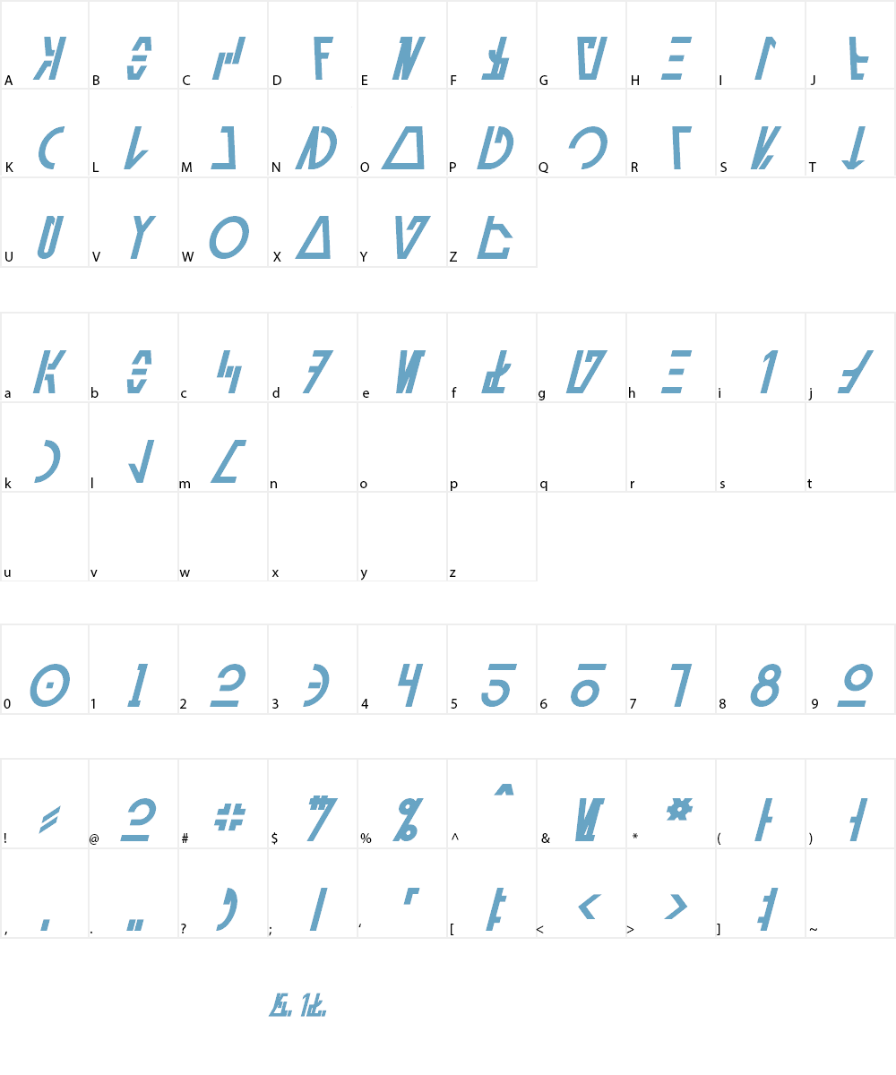 Aurebesh Cantina Font Character